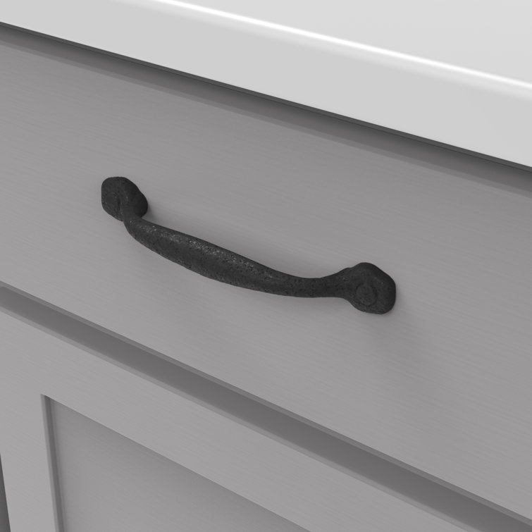 Matte Black Iron Rustic Cabinet Bar Pulls with Mounting Hardware