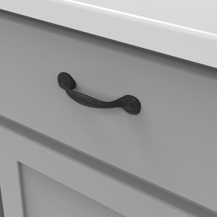 Refined Black Iron Rustic Cabinet Pulls with Mounting Hardware