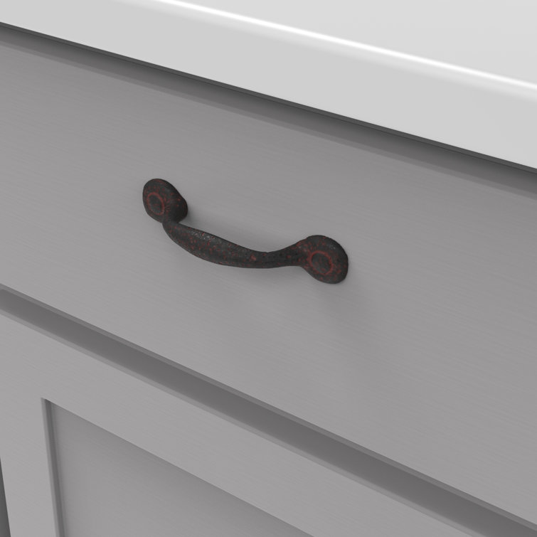 Rustic Iron Matte Cabinet Pulls with Mounting Hardware, 10-Pack