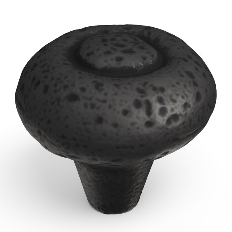 Black Iron 1-1/2" Round Rustic Cabinet Knob 10-Pack