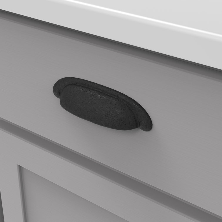Matte Black Iron Rustic Farmhouse Cabinet Handles, 10-Pack