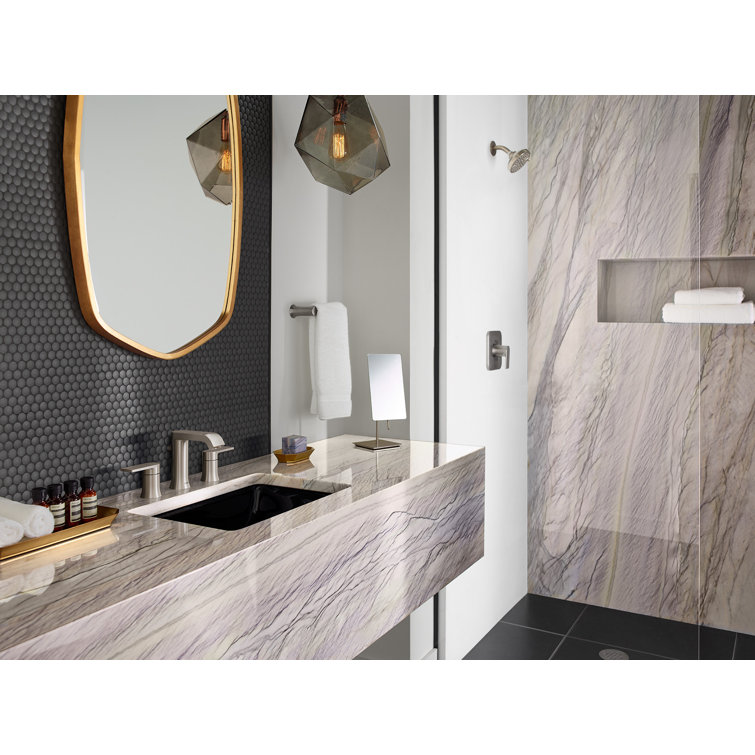 Modern Black and Nickel 10" Widespread Bathroom Faucet with Dual Handles
