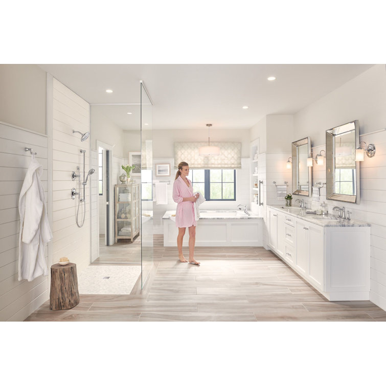 Belfield Classic Chrome Widespread Deck Mounted Tub Faucet with Handshower