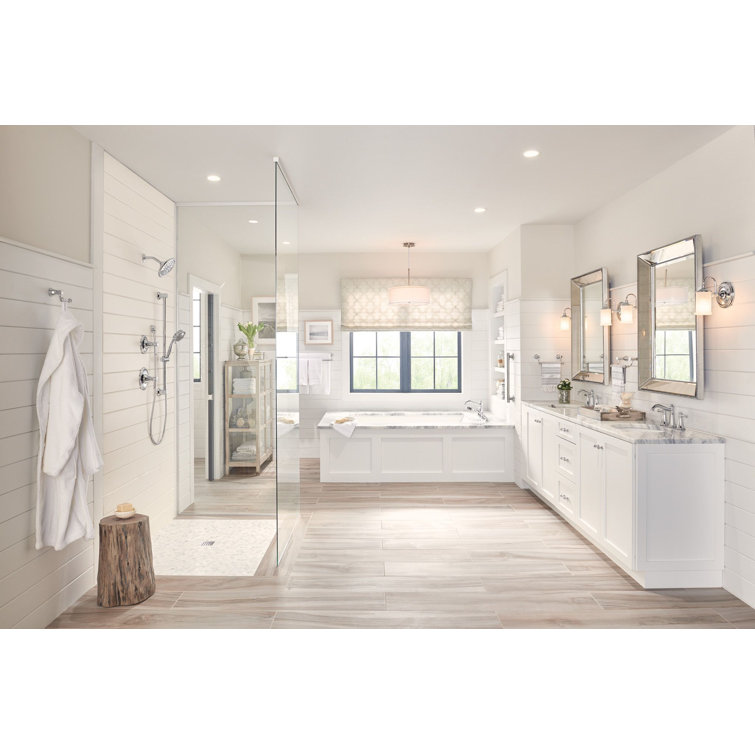 Belfield Classic Chrome Widespread Deck Mounted Tub Faucet with Handshower