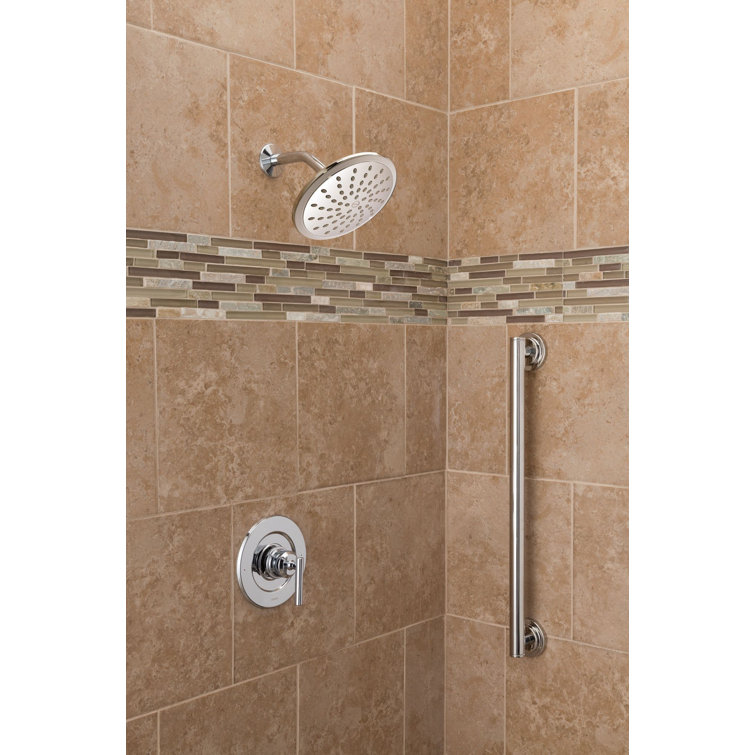 Chrome 8-Inch Round Rain Shower Head with Wall Mount