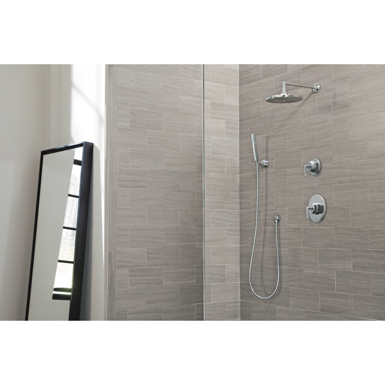 Chrome 10-Inch Rain Showerhead with Wall Mounted Trim Kit