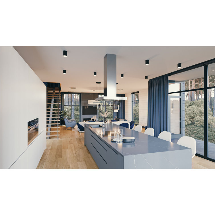 Everly Black Aluminum LED Outdoor Flush Mount Light
