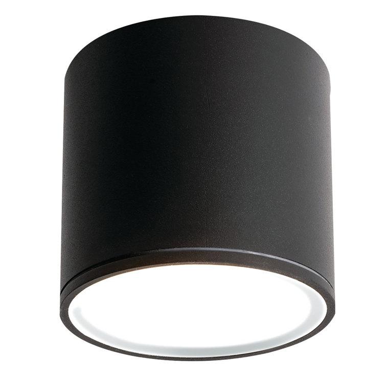 Everly Black Aluminum LED Outdoor Flush Mount Light