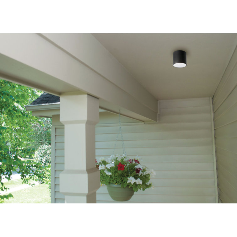 Everly Black Aluminum LED Outdoor Flush Mount Light