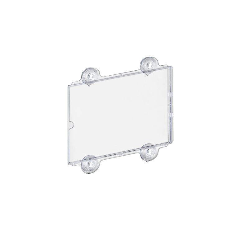 Clear Acrylic Window/Door Sign Holder Frame with Suction Cups, 8.5''W x 11''H