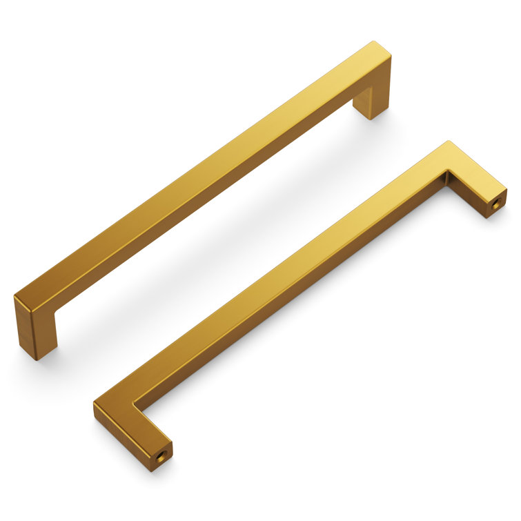 Brushed Golden Brass 18" Modern Cabinet Handles with Mounting Hardware