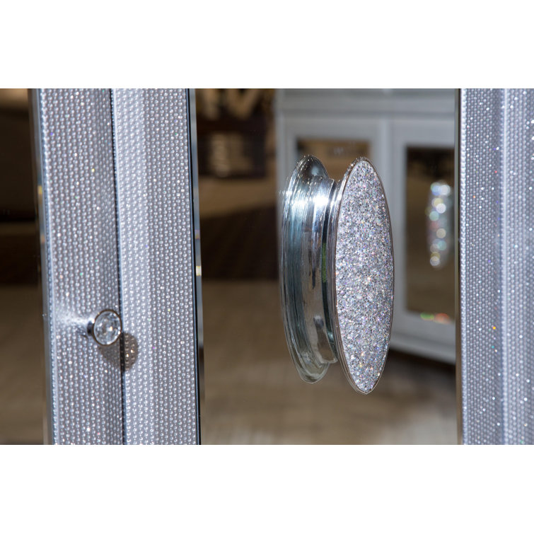 Melrose Plaza 56'' White Mirrored Transitional Sideboard