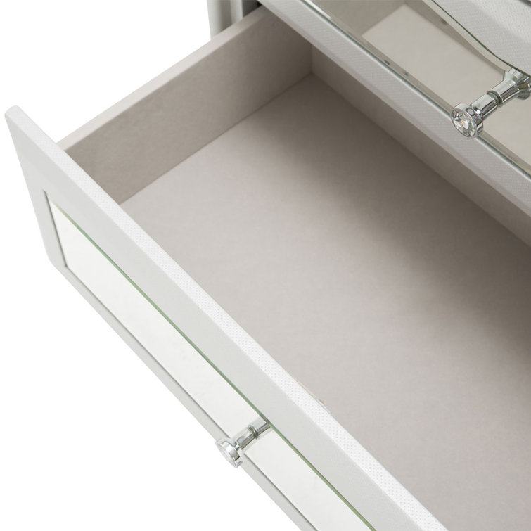 Melrose Plaza 2-Drawer Dove White Transitional Nightstand
