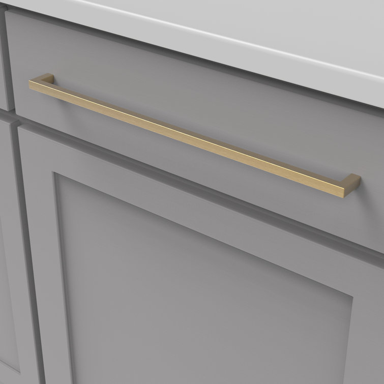 18" Brushed Golden Brass Modern Cabinet Handles, 5-Pack