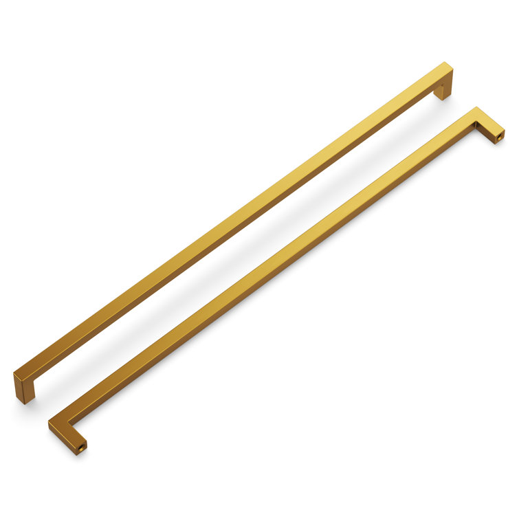 18" Brushed Golden Brass Modern Cabinet Handles, 5-Pack