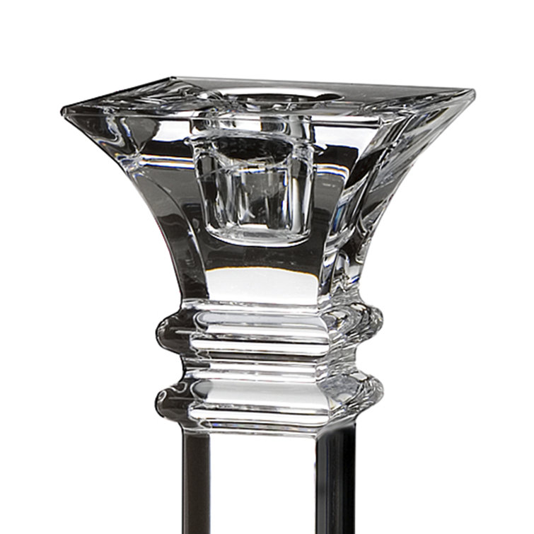 Treviso 8" Crystal Glass Tabletop Candlestick Set