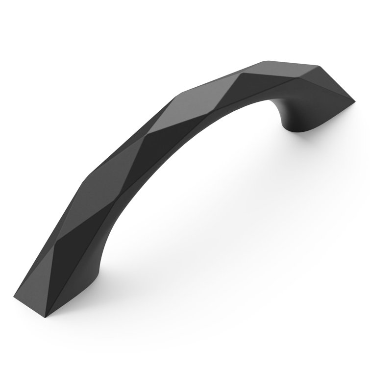Matte Black Modern Geometric Cabinet Pulls with Mounting Hardware