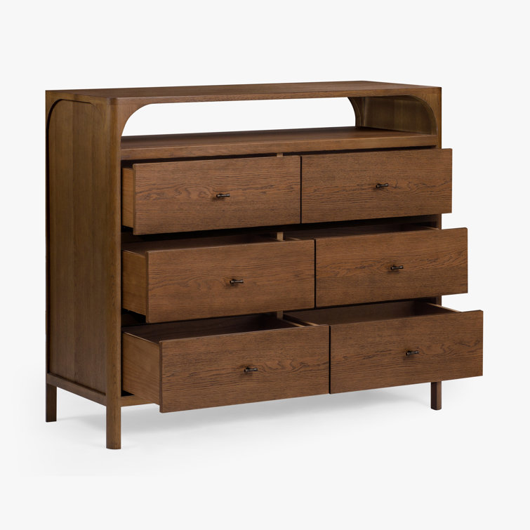 Walnut Double Dresser with Soft Close Drawers