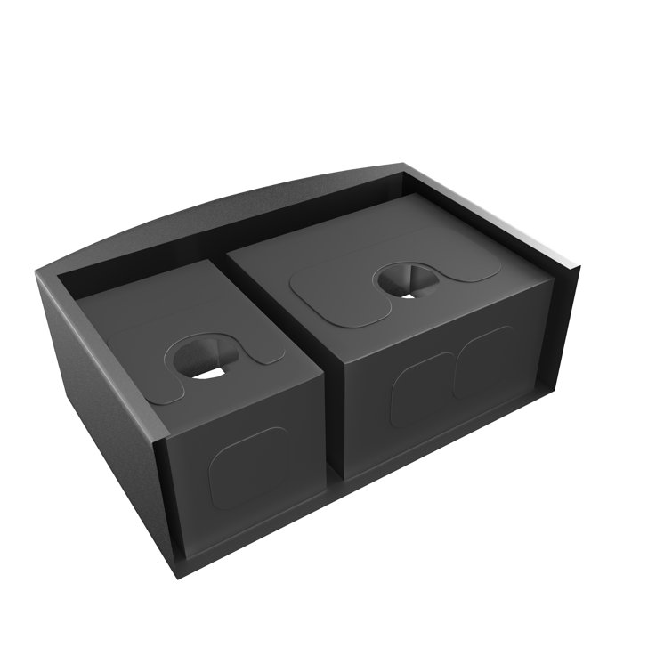 33.5'' Stainless Steel Farmhouse Double Bowl Kitchen Sink