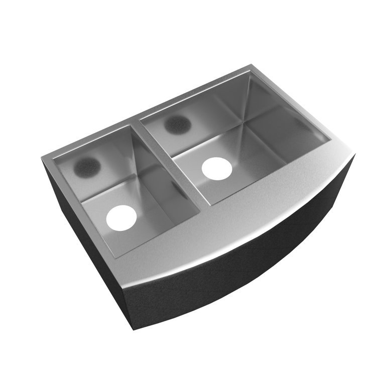 33.5'' Stainless Steel Farmhouse Double Bowl Kitchen Sink
