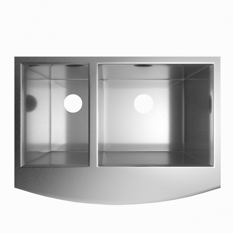 33.5'' Stainless Steel Farmhouse Double Bowl Kitchen Sink