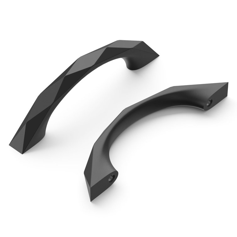 Matte Black Modern Geometric Cabinet Pulls with Mounting Hardware