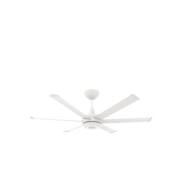 White 72-Inch Smart Ceiling Fan with Lighting and Remote