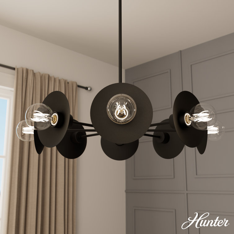 Fernando Matte Black 8-Light Sputnik Chandelier
