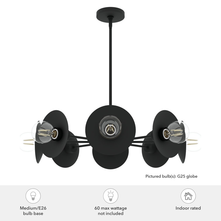 Fernando Matte Black 8-Light Sputnik Chandelier