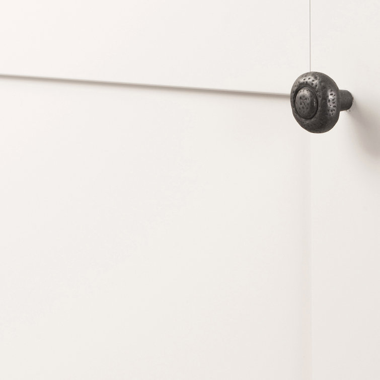Matte Black Iron Round Cabinet Knob 10-Pack