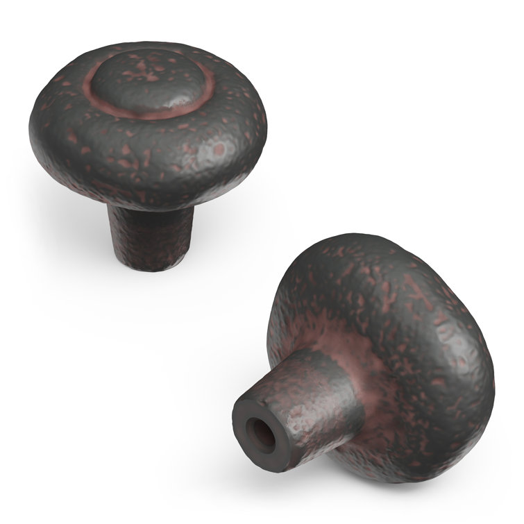 Rustic Iron 1-1/4" Round Mushroom Cabinet Knob 10-Pack