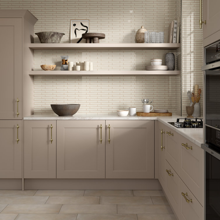 Bequest Glossy Herringbone Porcelain Mosaic Tile 12" x 12"
