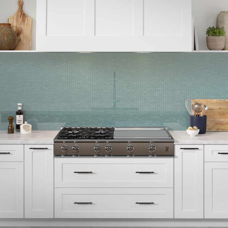 Regala 12" x 12" Blue Porcelain Herringbone Mosaic Tile