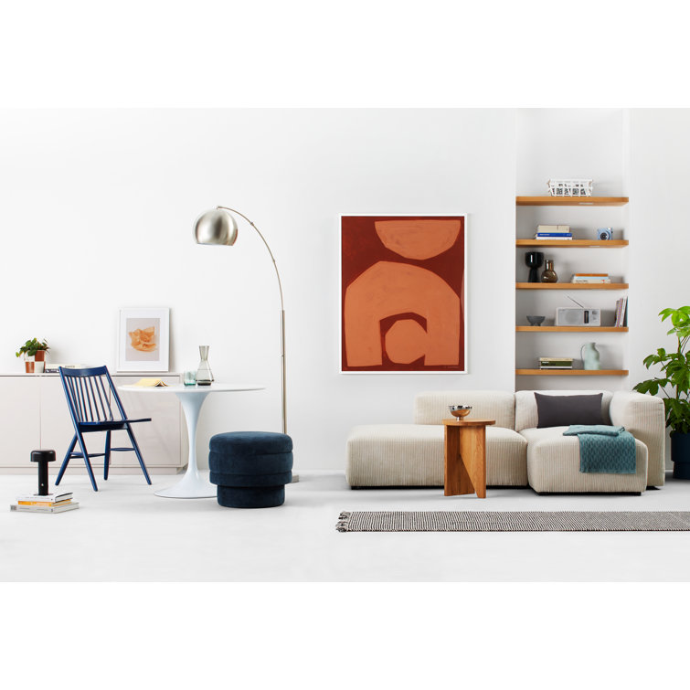 Astoria 78'' Brushed Steel Arc Floor Lamp with White Marble Base