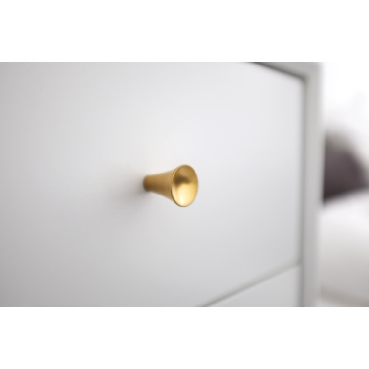 Brushed Golden Brass Conical Cabinet Knob 10-Pack