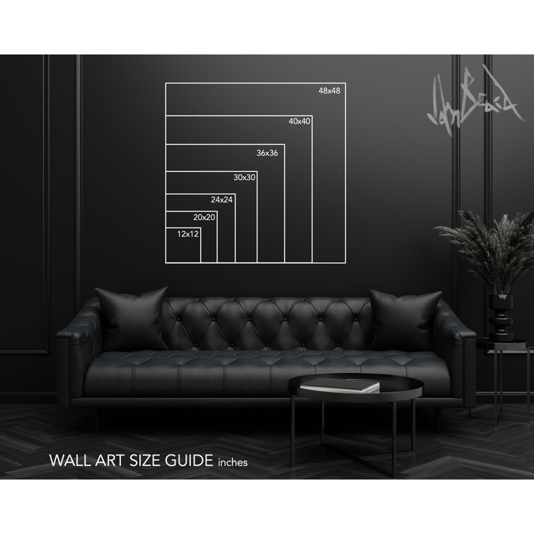 White and Gray Abstract Artist Enhanced Canvas Print, 20" x 20"