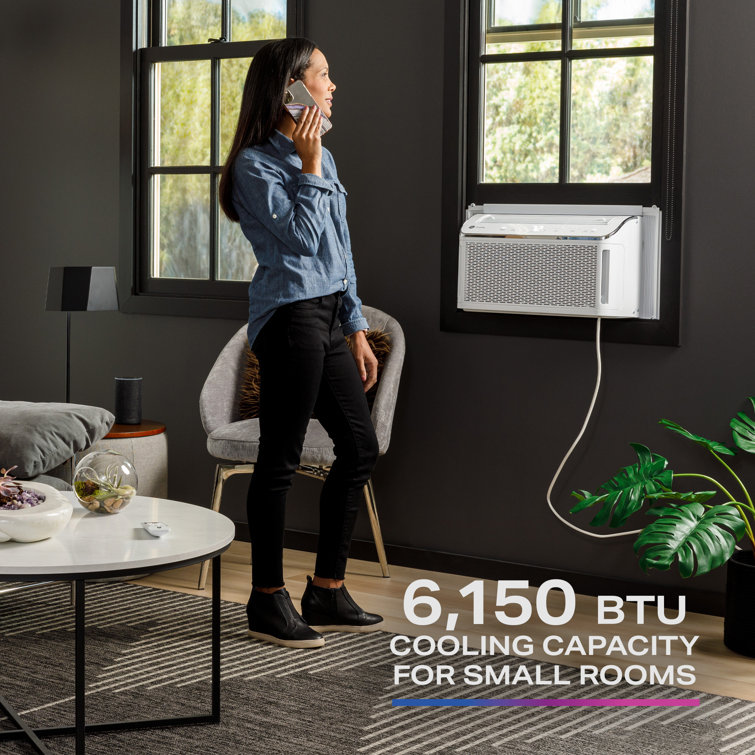 6,200 BTU White Smart Window Air Conditioner with Remote
