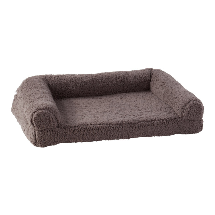 Medium Fossil Sherpa Sofa Style Dog Bed