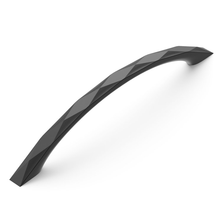 Matte Black Geometric Kitchen Cabinet Pulls, 6-5/16 Inch, Set of 10