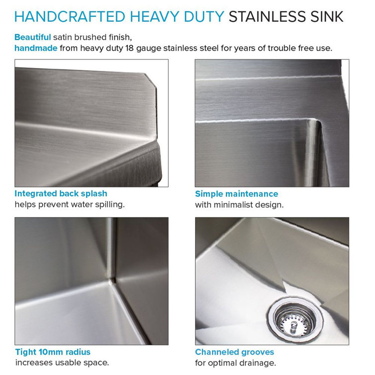 24'' Matte Black Stainless Steel Freestanding Laundry Sink with Faucet