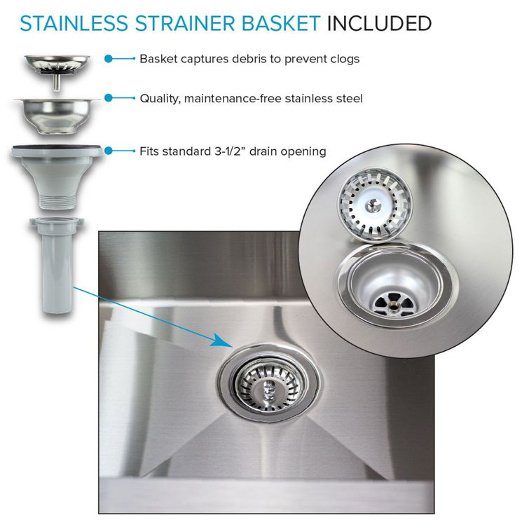 24'' Matte Black Stainless Steel Freestanding Laundry Sink with Washstand
