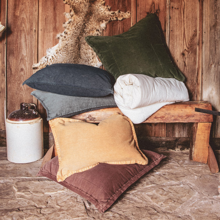 Detwyler Stonewashed Cotton Euro Sham in Natural 27"x27"