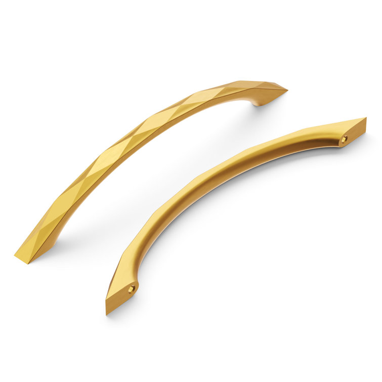 Brushed Golden Brass Modern Cabinet Pulls with Mounting Hardware