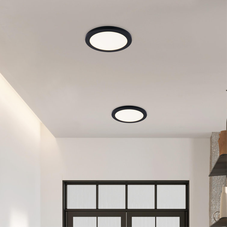 Black and White 12-Inch LED Flush Mount Ceiling Light