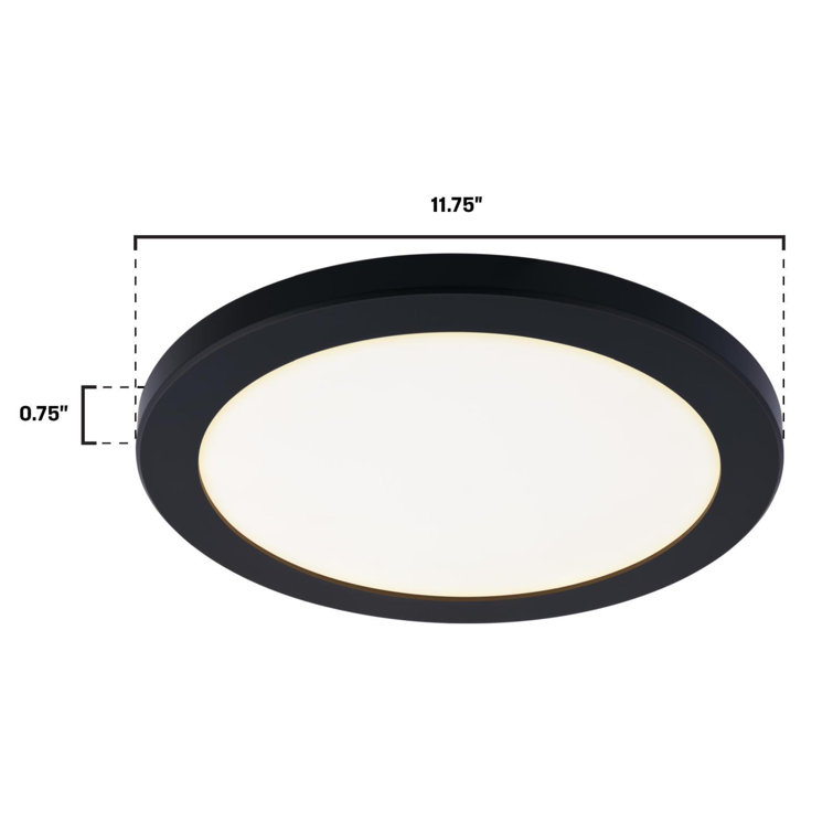 Black and White 12-Inch LED Flush Mount Ceiling Light