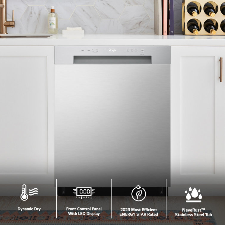 24'' Stainless Steel Front Control Dishwasher with Dynamic Dry