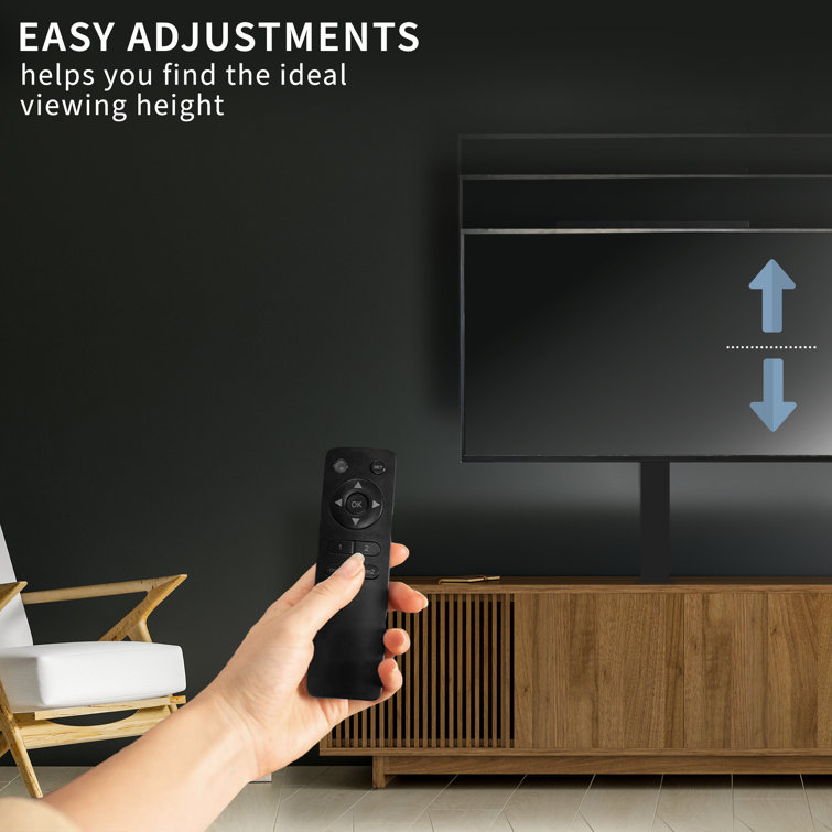 Vivo Black Motorized TV Stand with Cabinet, Up to 77" Screen