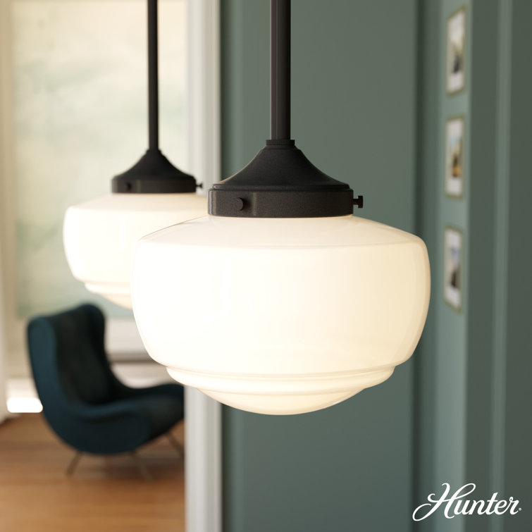 Noble Bronze Seeded Glass Mini Pendant - Transitional Schoolhouse Design