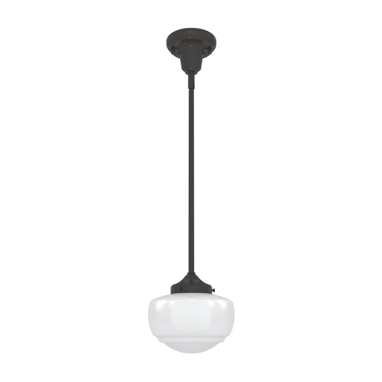 Noble Bronze Seeded Glass Mini Pendant - Transitional Schoolhouse Design