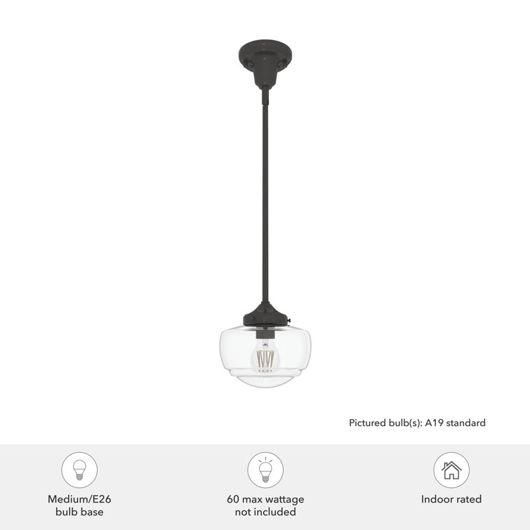 Saddle Creek Noble Bronze Mini Pendant with White Glass Shade
